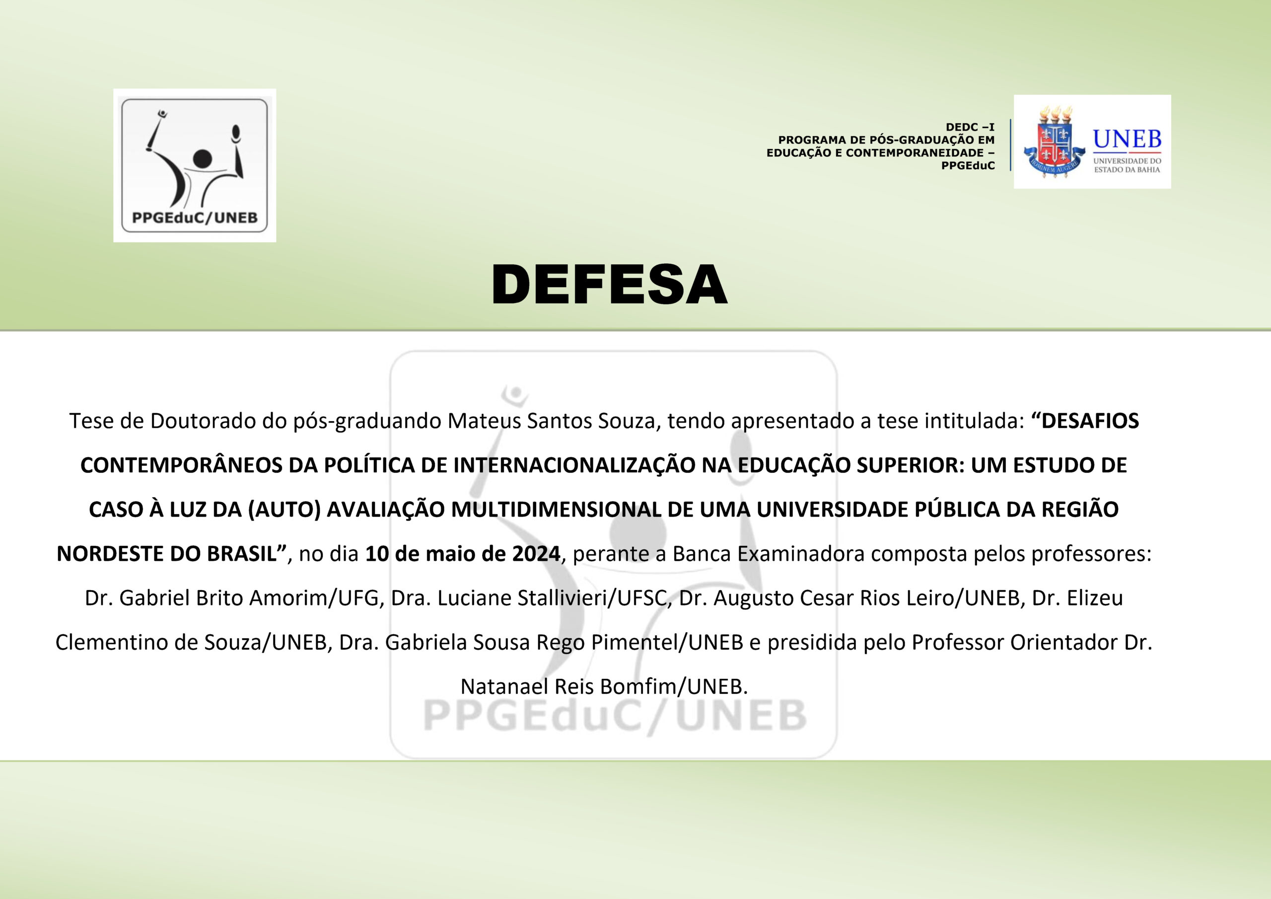 Defesa de Tese – Mateus Santos Souza